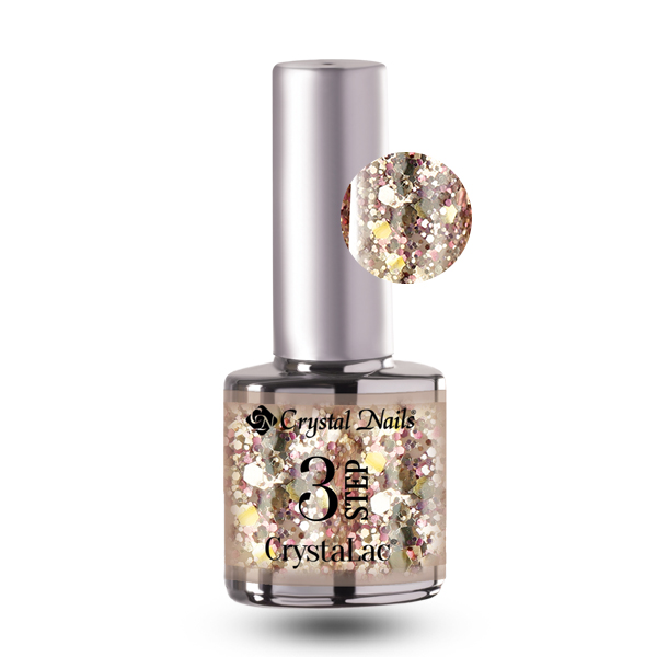 3 STEP CrystaLac 3S147 (4ml), Glitter Gold, 3s 147, gél lakk, géllakk