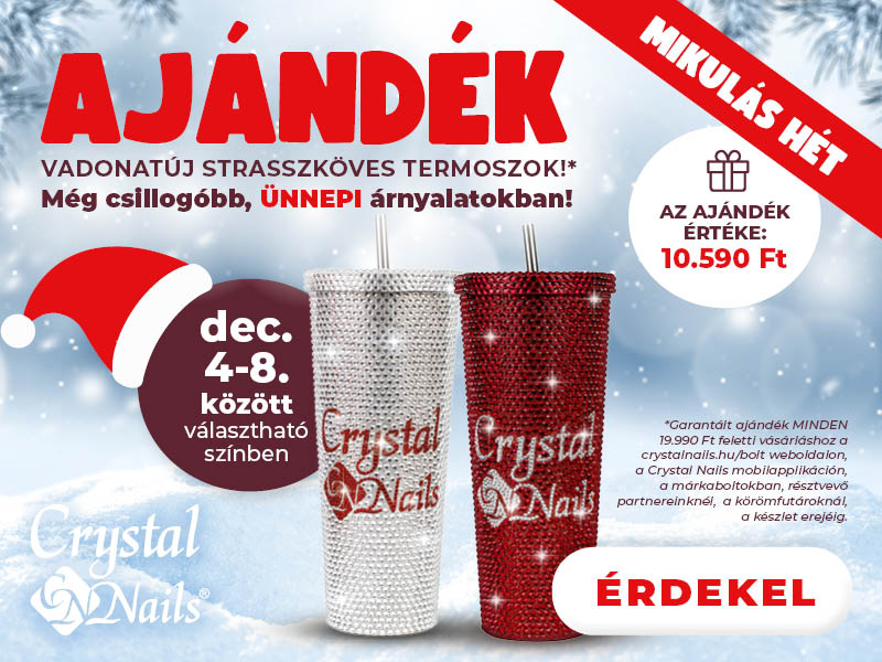 AJÁNDÉK! Vadonatúj strasszköves termosz - válaszható színben