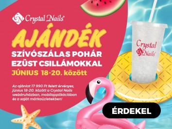 AJÁNDÉK szívószálas pohár ezüst csillámokkal 