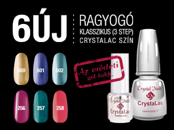 Új érkezések! Crystal Nails évzáró újdonságok - 6 új klasszikus (3 STEP) CrystaLac szín: 3 Flash és 3 Selyem-metál hatás